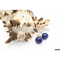 Серьги гвоздики, натуральный Жемчуг с фиолетовым отливом, гвоздики