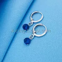 Сережки родовані, Класика з синім камінчиком, Xuping